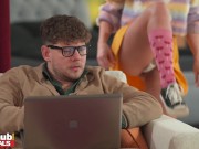 Fakehub - Stripper housemate needs someone to practise on and film her, seducing her friend and enjoying his big dick 1/16