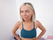 Skinny and Fit Blonde Chloe Temple Allows Fitness Studio Owner To Creampie Her To Cover Her Late Dues 3/16