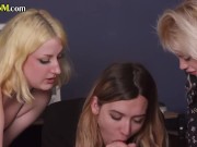 CFNM femdom babes group cocksucking 13/16