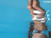 Swimming pool nudist action by sexy euro babe Candee 10/16