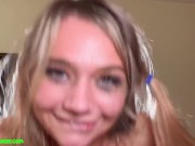 Tiny blonde cutie gets throat fucked and pissed on 13/16