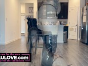 Stripper babe stripping & twerking naked dancing out of everything except high heels leather latex boots - Lelu Love 9/16