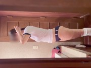 【素人夫婦】体操服ブルマの日本人妻を拘束しておもちゃ攻め生ハメ(フェラ/おしっこ/キス/口移し/セックス/Eカップ/新妻/個人撮影/Japanese/real amateur homemade) 11/16