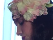 Costumed Coed Anoushka Lets Us See Her Teen Tits Through That Blouse! 4/16