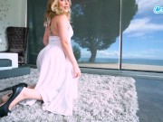 horny teen plays with her soaking wet pussy 1/16