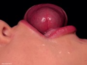 CLOSE UP: Best FREE Sloppy Mouth for your CUM! Use my CUM DUMPSTER! HOT Sucking Cock ASMR - BLOWJOB 5/16
