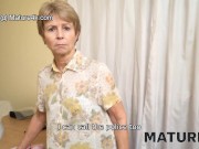 MATURE4K. Mature maid with short haircut is carnal with man before leaving 5/16