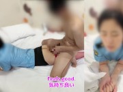 【警察官の中イキ】「淫乱です！♡イク…！♡」婦警が先輩警官とセックス！ポリスコスプレの網タイツで手コキ 8/16