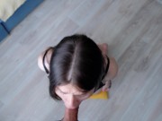 Submissive Lana obediently sucks a dick and substitutes her holes for dick 6/16