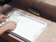 Sexy Petite Blonde Summer Vixen Catches Her Secret Voyeur So He Licks Her Pussy Before She Rides His Cock 4/16