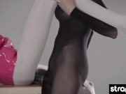 Watch this hot domme fuck her cute girlfriend with a mock cock 15/16