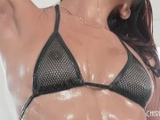 Petite Natural Asian Mina Luxx Strips And Oils Up Before Charles Picks Her Up for A Standing Fuck and Blowjob 4/16