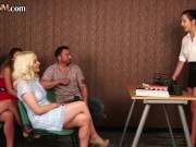 CFNM femdoms sucking n tugging guy cock 3/16