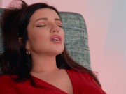 Stepson caught his stepmom masturbating then fucked her and powerfully cum on her tits 3/16