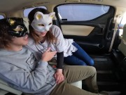 不倫男の妻の職場の駐車場で中出しカーセックスをおねだりする人妻 1/16