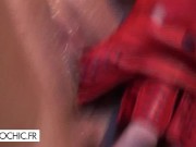 Two lesbians have fun around the fire 7/16