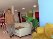 older gent gets a cock sucking from cheerer Talia Palmer 3/16