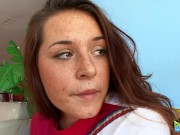 older gent gets a cock sucking from cheerer Talia Palmer 7/16