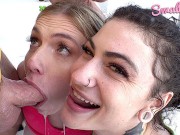 SWALLOWED Rebel Rhyder & Lydia Black go balls deep on a thick cock then swap and swallow his cum