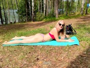 a mouthful of sperm of a married slut while her husband was on a forest run. 2/16