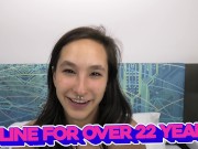 This cute model is 18 yrs old with some massive 32DD natural boobs 13/16