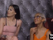 SPH femdom babes jerking small cock 3/16