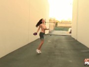 Gianna teasing us her big boobies on the alleyway 5/16