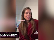 Babe sucking cock off camera, red toenails closeups barefoot, saliva fetish spit on big boobs & more - Lelu Love 12/16