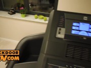 POV - Pussy fuck and anal trio with gym babe Eveline Dellai 1/16