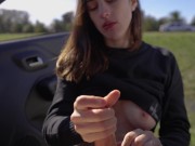 Horny teen sucked and swallowed me on our road trip - Amateur POV 14/16