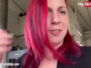 MyDirtyHobby - Redhead babe masturbates while the mechanic works 3/16