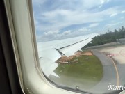 Рискованный экстремальный минет в самолете на публике 1/16