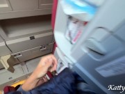 Рискованный экстремальный минет в самолете на публике 6/16