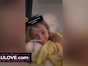 Babe masturbating w/ vibrator & husband tries new dildo on her to leg shaking orgasm & mix of candid daily vlogs - Lelu Love 6/16