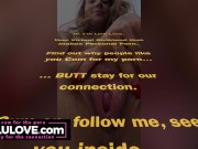 Babe with spanking handprint on naked ass spreading freshly fucked cunt & cumshot on booty plus behind scenes - Lelu Love 1/16