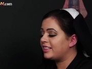 CFNM nun wanking priest cock in group 2/16