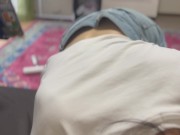 Servantly college girlfriend's blow job & doggystyle creampie with anal fingering. 6/16