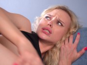 My nymphomaniac stepsister watched a porno and couldn't resist sucking my dick. Cum in her mouth 12/16