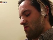 CFNM HJ femina tugging cock in toilet 1/16