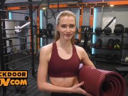 POV - Ivi Rein petite blonde yogi presents her ass for mounting 2/16