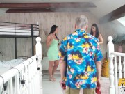 Fake Hostel - threesome with Honey Damon and Julia De Lucia with big tits and big ass sloppy blowjobs until everyone has cum 2/16