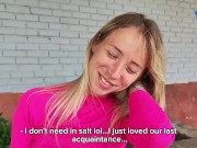 Real Extreme Public Sex+Sloppy Deep Sucking with a new pretty neighbour behind the shop. 2/16