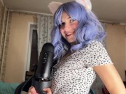 Молоденькая с синими волосами устроила мне ASMR и дала в попку 2/16