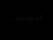 Gorgeous brunette shows how she uses her bunny in lingerie! 1/16