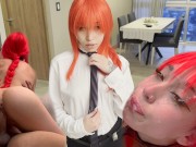 Makima wants to be dominated. Makes him cum 2 times - (Cosplay, Sloppy blowjob, Cowgirl) - Mewslut