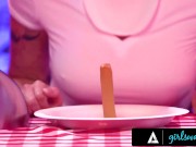 Hot Girls Compete With a Huge Strapon 2/16