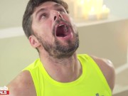 Fakehub - Busty Horny Milf Ebony Yoga Teacher Squirting and Juicing all over her clients Big Cock 3/16