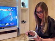 Tricky stepson fucks his naive stepmom while she is in virtual reality