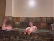 Even though there is a  next door at the mixed bathing hot spring, it is spanked and the resounding moaning voice 😘 busty mature woman who climaxes 🥰 6/16