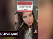 Babe fingers her wet pussy, cunt spreading closeups & asshole puckering, full makeup & curly hair, FinDom FemDom - Lelu Love 4/16